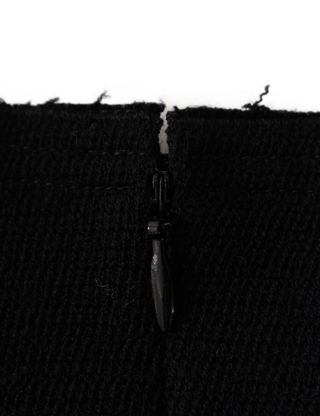 シャネル CHANEL ワンピース 黒 38 半袖 膝丈 無地 M P28928 ウール  