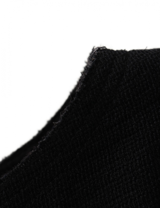 シャネル CHANEL ワンピース 黒 38 半袖 膝丈 無地 M P28928 ウール  