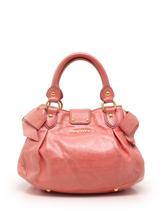 ミュウミュウ miumiu ハンドバッグ ショルダーバッグ ピンク レザー 