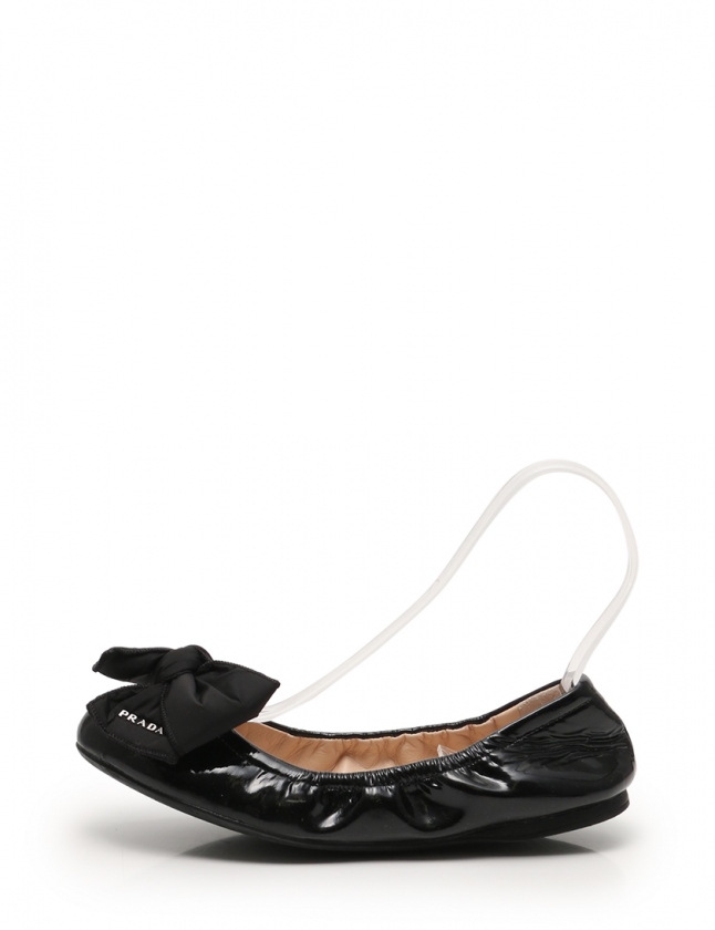 プラダスポーツ PRADA SPORT バレエシューズ 黒 37 シューズ 