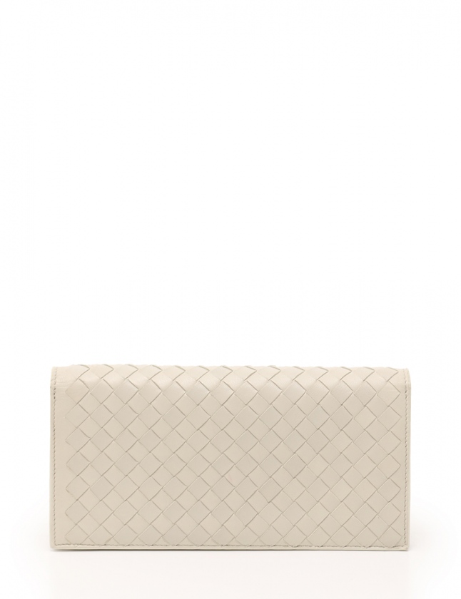 ボッテガヴェネタ Bottega Veneta 長財布 二つ折り イントレチャート アイボリー 白 小物 レザー レディース 114 ベクトルパーク