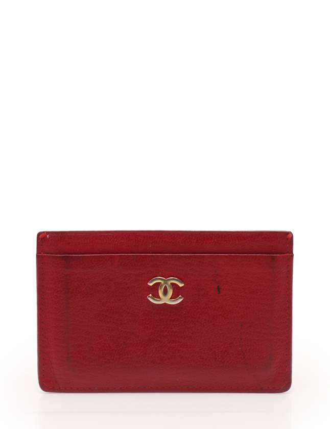 シャネル CHANEL カードケース パスケース ココマーク 赤 レッド 小物  
