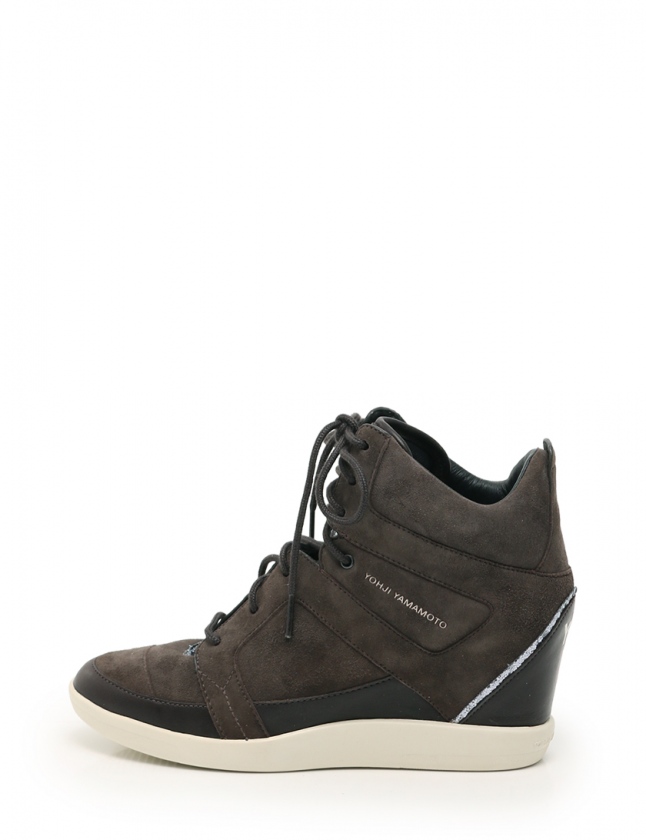 ワイスリー Y-3 インヒールスニーカー ハイカット ダークグレー 4.5 