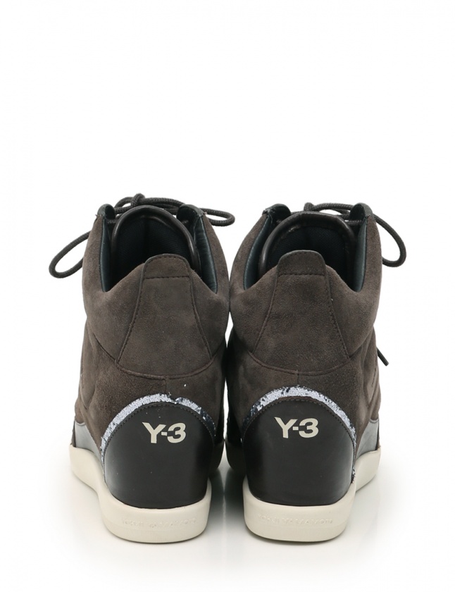 ワイスリー Y-3 インヒールスニーカー ハイカット ダークグレー 4.5 