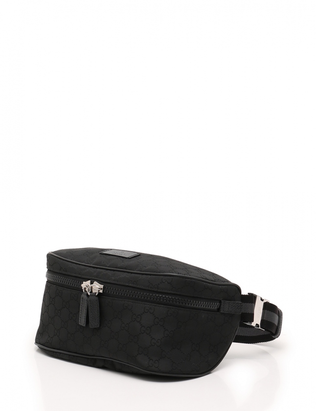 グッチ GUCCI ボディバッグ ウエストバッグ GG柄 黒 449182 ナイロン 