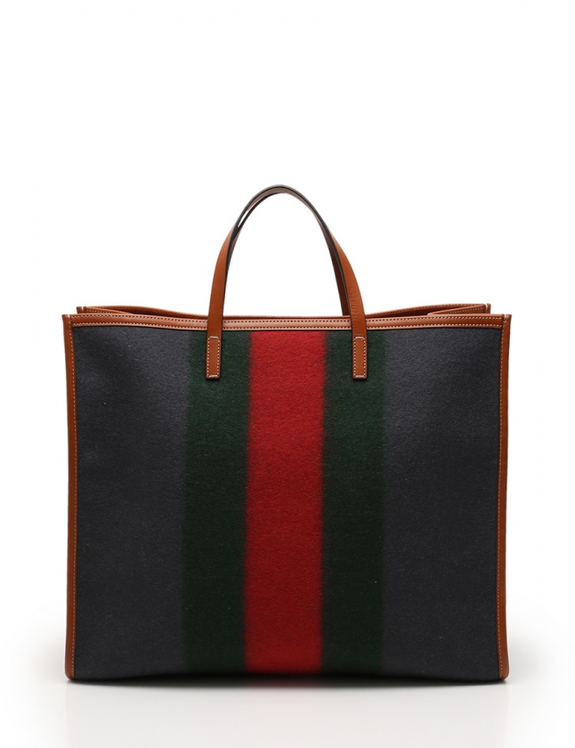 グッチ GUCCI トートバッグ ウェビングライン グレー キャメル 緑 赤 