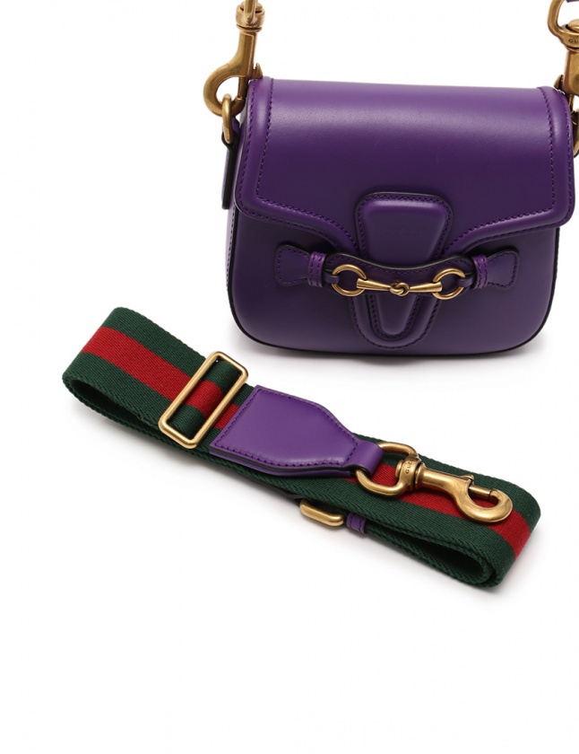 グッチ GUCCI ショルダーバッグ レディ ウェブ 紫 緑 赤 380574 レザー