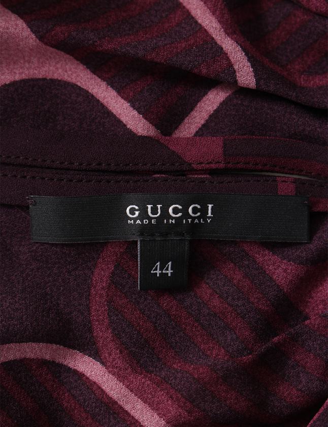 グッチ GUCCI ブラウス 紫 44 トップス ノースリーブ ホルターネック 