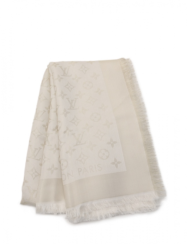 ルイヴィトン LOUIS VUITTON ショール モノグラム シャイン ブロン  