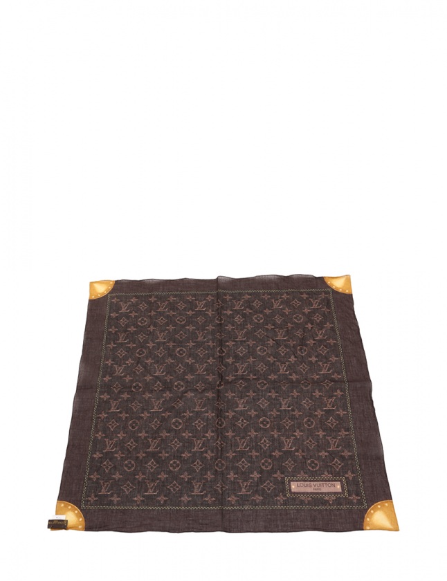 ルイヴィトン LOUIS VUITTON ハンカチ カレ モノグラム デニム ダーク 