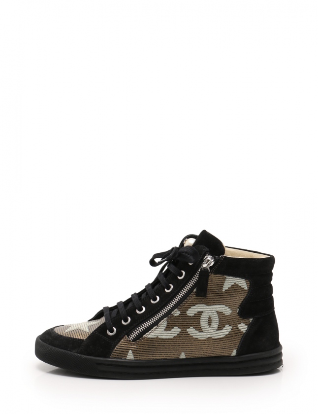 シャネル CHANEL スニーカー ハイカット パリダラス ココマーク 黒 