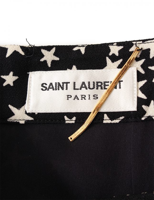サンローラン パリ SAINT LAURENT PARIS スカート 黒 白 38 ボトムス 