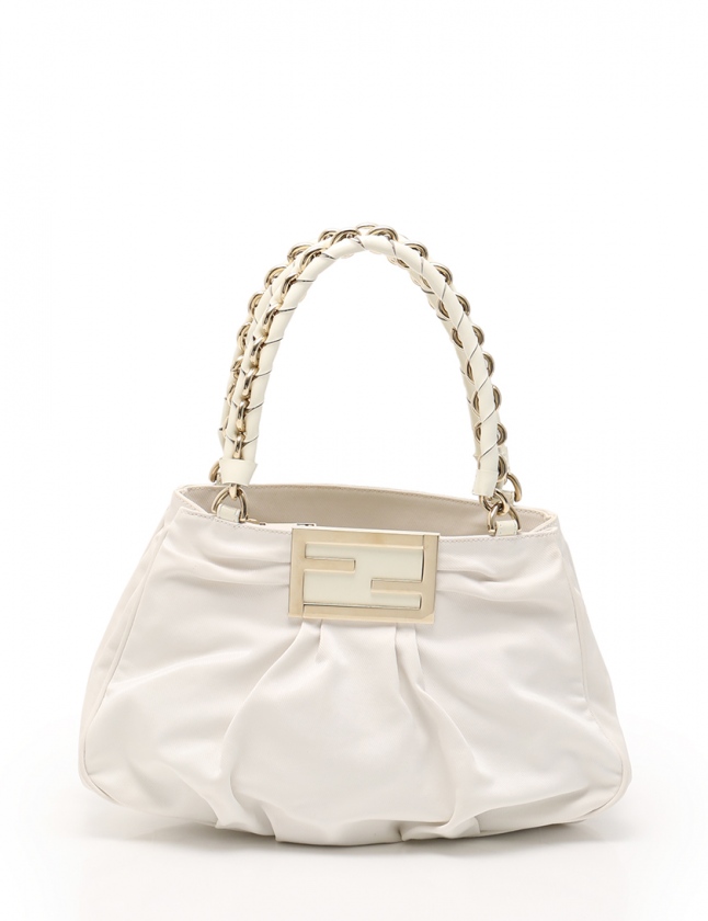 フェンディ FENDI ハンドバッグ ミアチェーン 白 アイボリー 8BR615 