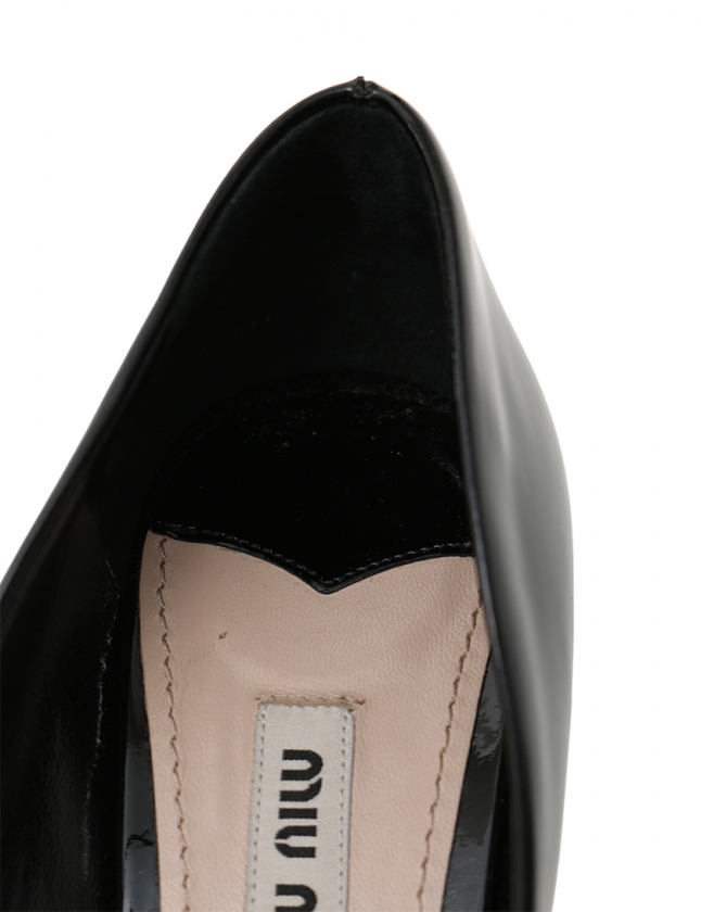 ミュウミュウ miumiu パンプス ヒール ポインテッドトゥ 黒 36