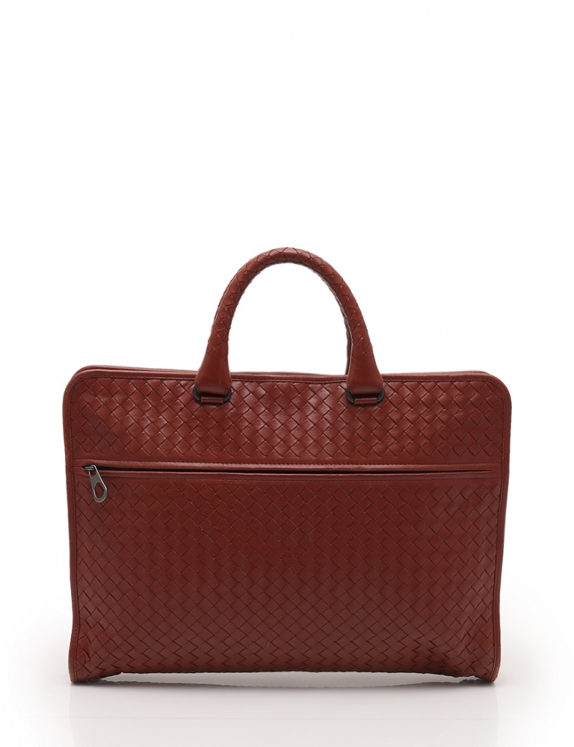 ボッテガヴェネタ BOTTEGA VENETA ビジネスバッグ イントレチャート 赤 