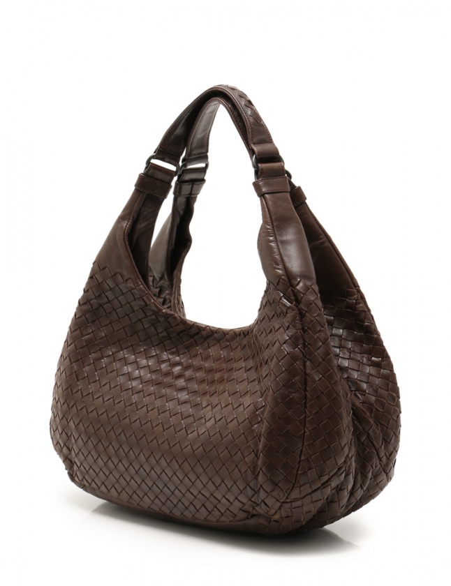 【希少】ボッテガヴェネタ カンパーナ イントレチャート ブラウン レザー BOTTEGA VENETA ボッテガヴェネタ イントレチャート セカンド