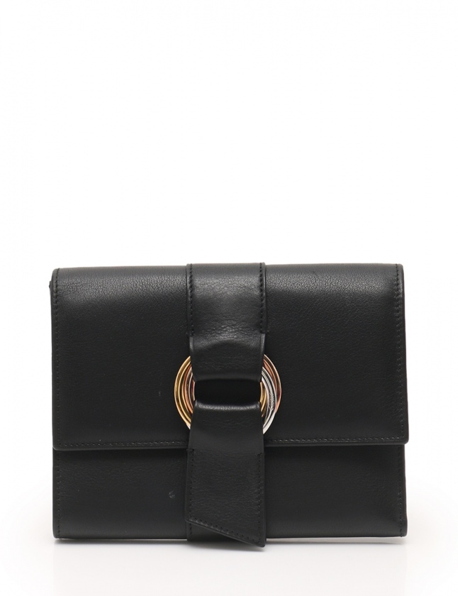 カルティエ Cartier 三つ折り財布 トリニティ 黒 小物 レザー L3000663 
