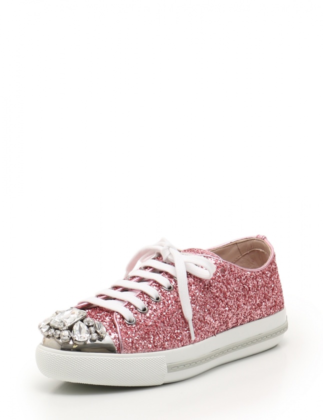 ミュウミュウ miumiu ローカットスニーカー ピンク 36 シューズ 23cm  