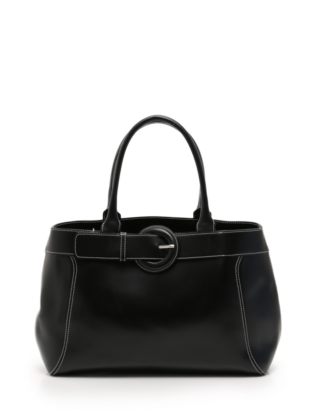フルラ FURLA ハンドバッグ 黒 レザー ベルトモチーフ レディース 114 