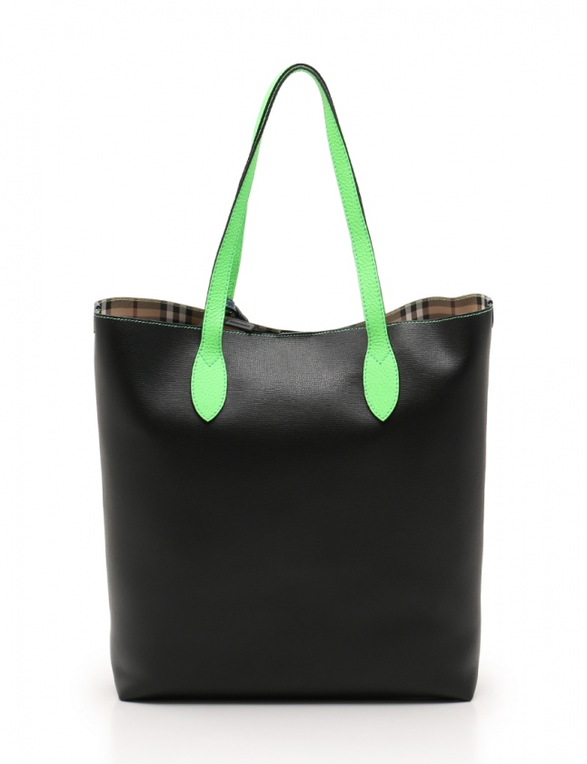 バーバリー BURBERRY トートバッグ 黒 緑 4064876 レザー 18SS メンズ