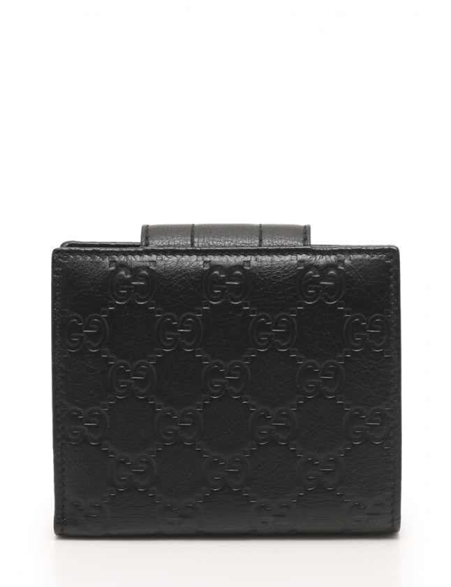 グッチ GUCCI 二つ折り財布 グッチシマ 黒 小物 レザー 181669 メンズ