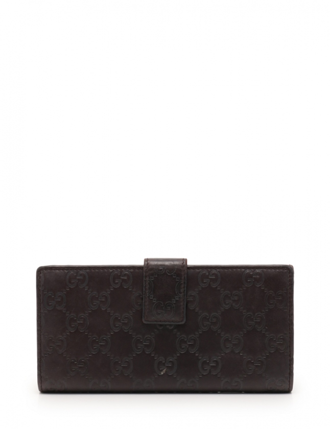GUCCI グッチ シマ レザー リボン 二つ折り 長財布 ウォレット