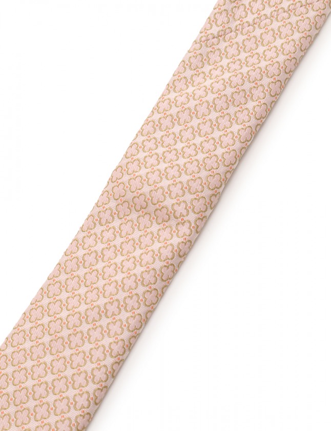 ルイヴィトン 総柄 ダミエ シルク100% ピンク ネクタイ ビジネス メンズ LOUIS VUITTON - ルイヴィトン 総柄 ダミエ ピンク シルク100
