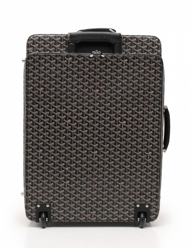 ゴヤール GOYARD キャリーケース トロレ 黒 茶 白 PVC レザー メンズ