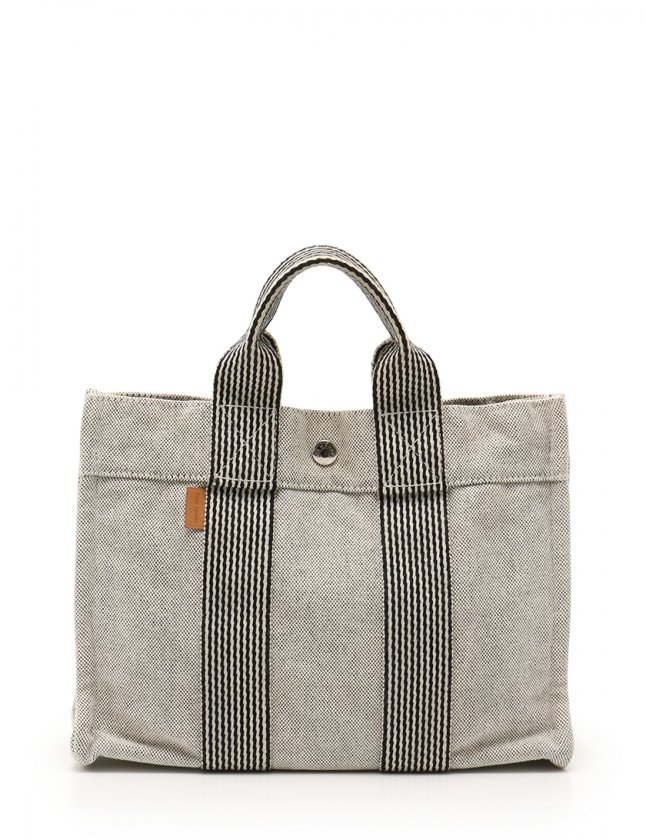 エルメス HERMES トートバッグ ニューフールトゥ PM ライトグレー 黒 