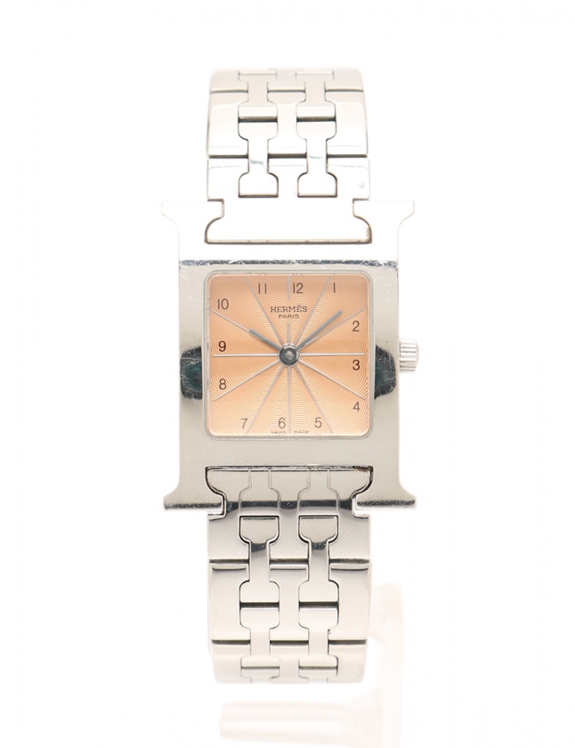 エルメス HERMES 腕時計 クオーツ Hウォッチ シルバー HH1.210 SS 
