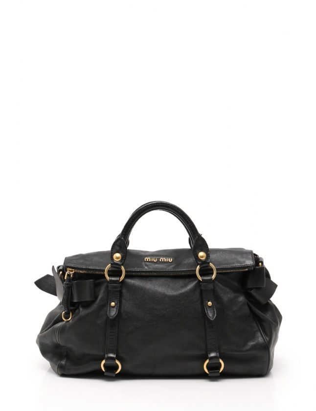 ミュウミュウ miumiu ハンドバッグ ショルダーバッグ 黒 RR1312 レザー  