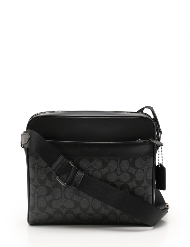 コーチ Coach ショルダーバッグ チャールズ カメラバッグ 黒 F28456 Pvc レザー メンズ 114 201806111424 ベクトルパーク