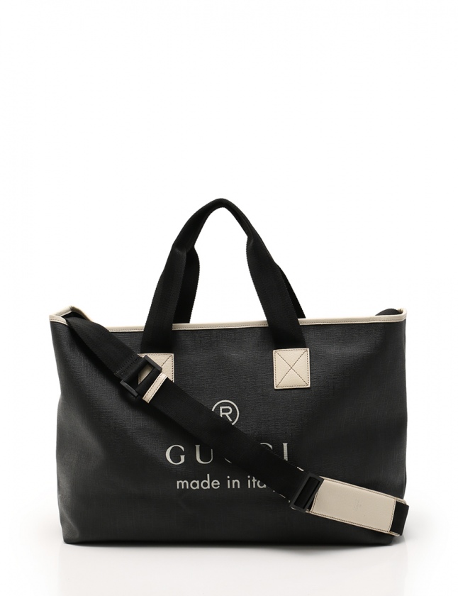 グッチ GUCCI トートバッグ ショルダーバッグ 黒 アイボリー 162785 