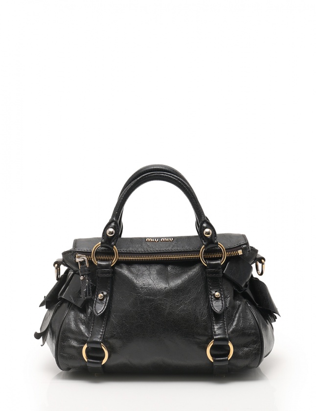 ミュウミュウ miumiu ハンドバッグ ショルダーバッグ 黒 RT0438 レザー 
