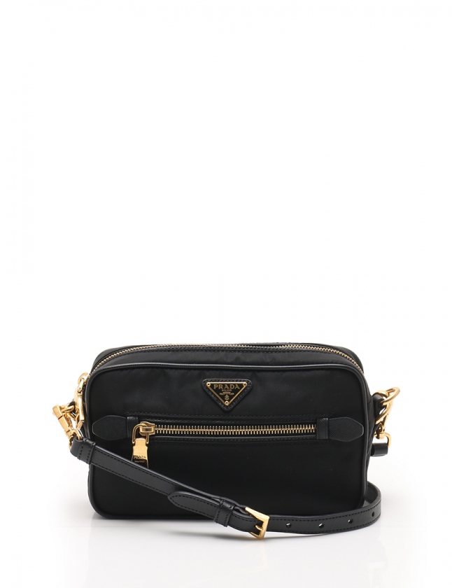 プラダ PRADA ショルダーバッグ 黒 BT0773 ナイロン サフィアーノ 