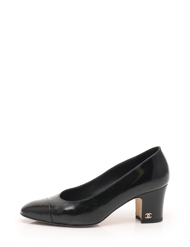 シャネル CHANEL パンプス ヒール ココマーク 黒 35.5 C シューズ 22.5 