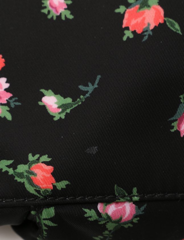 プラダ PRADA バックパック リュック フラワー 花柄 黒 マルチカラー 