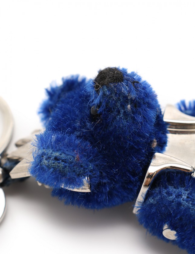 プラダ PRADA キーホルダー バッグチャーム 青 シルバー 小物 ベア