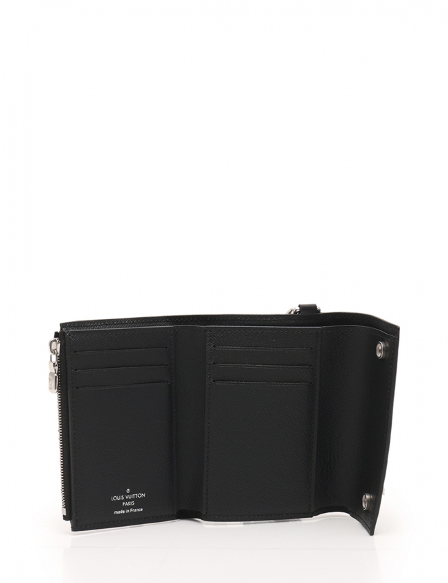 美品】ルイヴィトン エピ ノワールチェーン付 三つ折りコンパクト