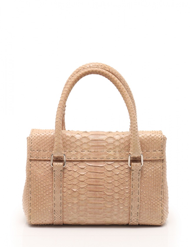 フェンディ FENDI ハンドバッグ セレリア ミニリンダ ピンクベージュ BR486 パイソン レディース