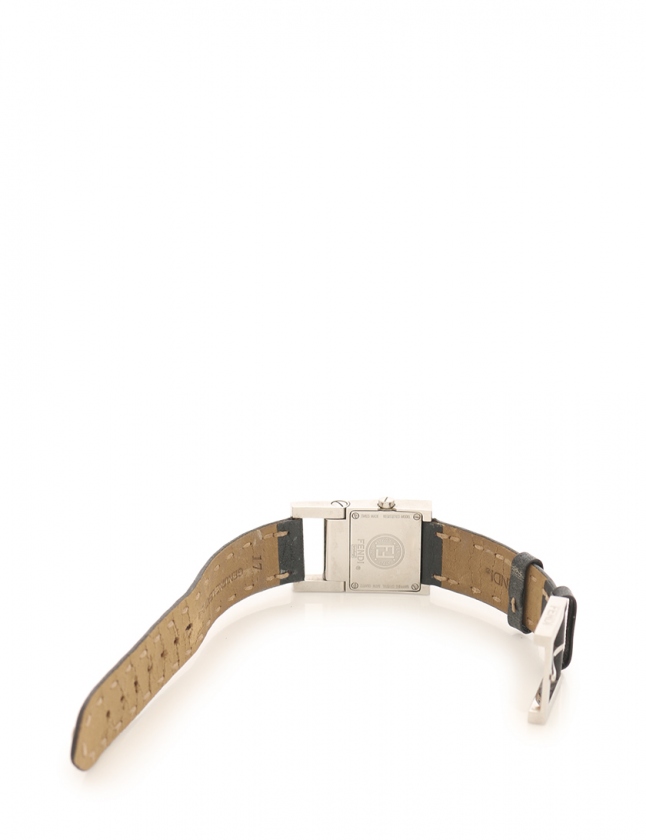 フェンディ FENDI 腕時計 クオーツ シルバー 黒 5200L SS レザー