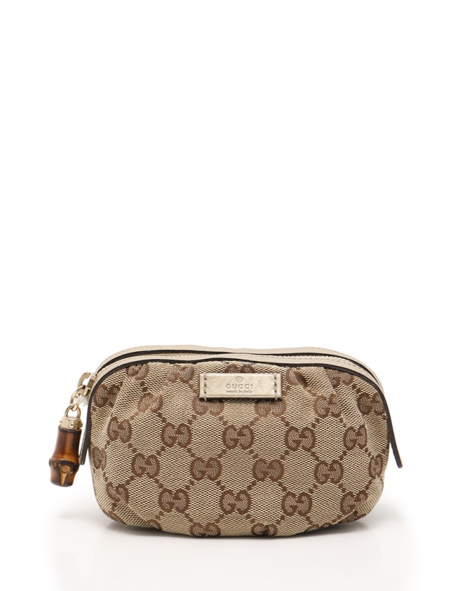グッチ GUCCI ポーチ GGキャンバス バンブー ベージュ 小物 キャンバス  