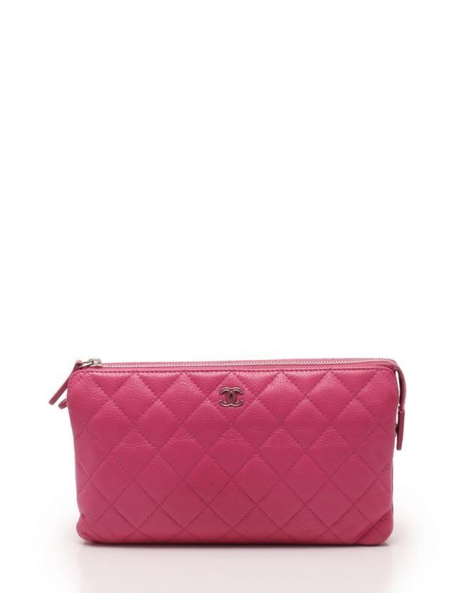 シャネル CHANEL 長財布 クラッチバッグ ポーチ マトラッセ ピンク 