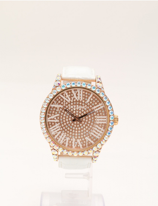 フェイスアワード FACEAWARD 腕時計 クオーツ ゴールド 白 SS レザー  