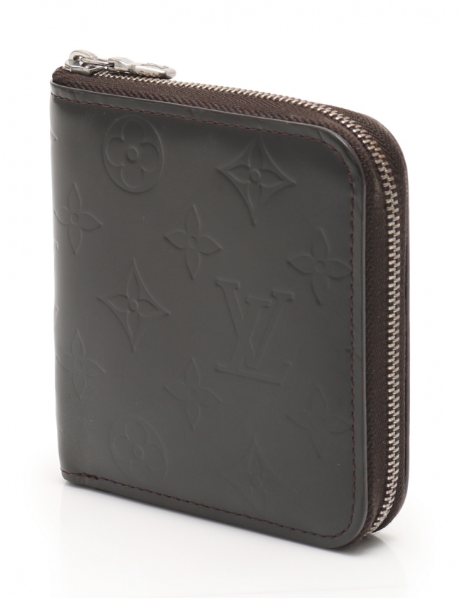LOUIS VUITTON ポルトビエモネジップ ラウンドファスナー財布グリーン 引い 