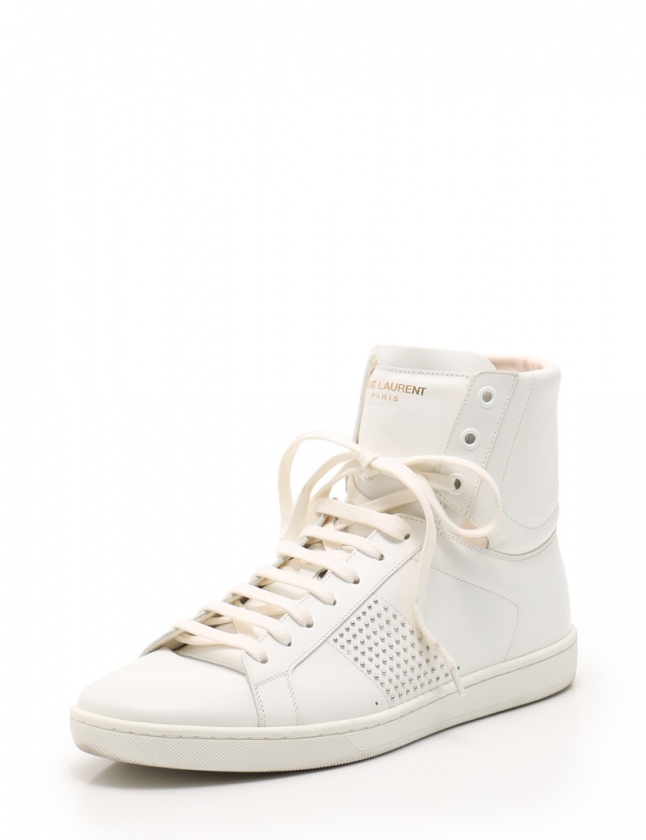 サンローラン パリ SAINT LAURENT PARIS ハイカットスニーカー 白 42 