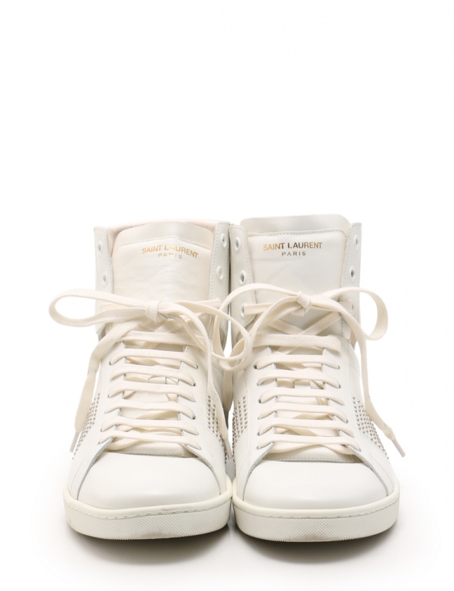 サンローラン パリ SAINT LAURENT PARIS ハイカットスニーカー 白 42 