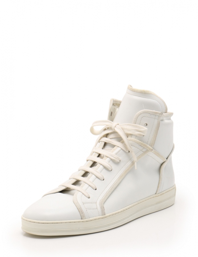 ディオールオム Dior HOMME ハイカットスニーカー 白 アイボリー 44 