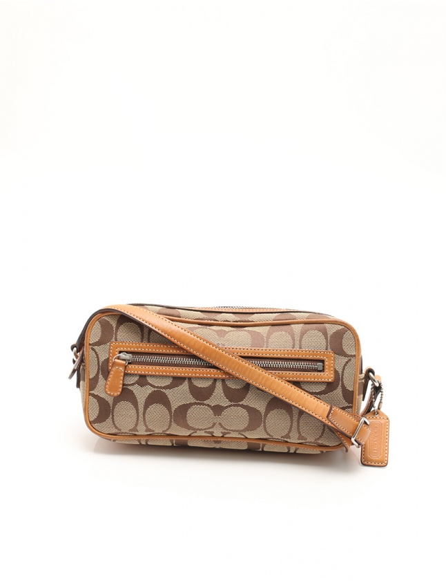 コーチ COACH ショルダーバッグ シグネチャー ベージュ レザー 6616 