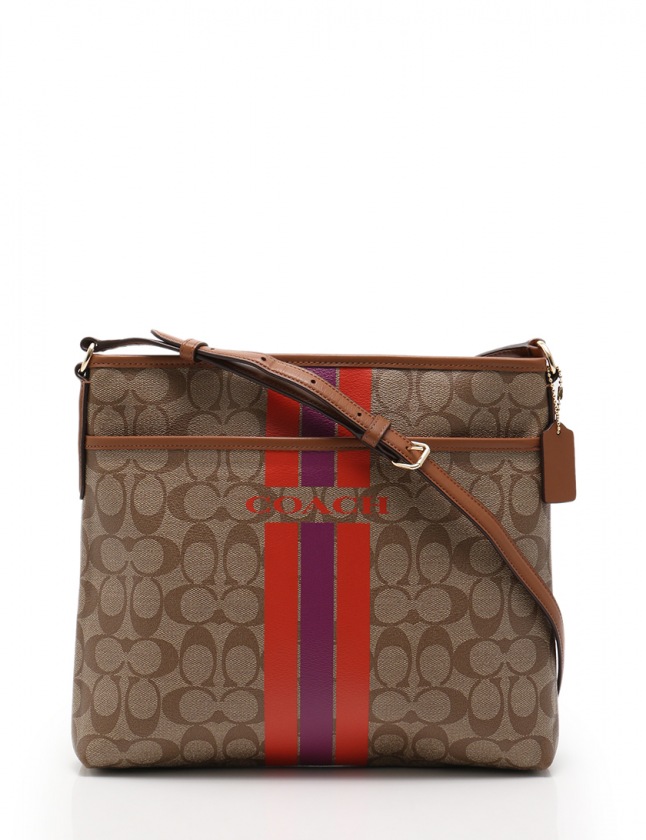 コーチ COACH ショルダーバッグ ヴァーシティ ストライプ ファイル 